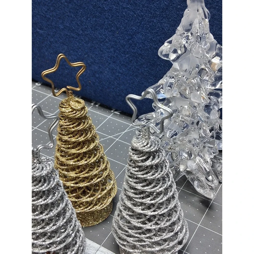 Christmas Decor Bundle Joy Hope Believe Sign Glitter Wire and Acrylic Trees